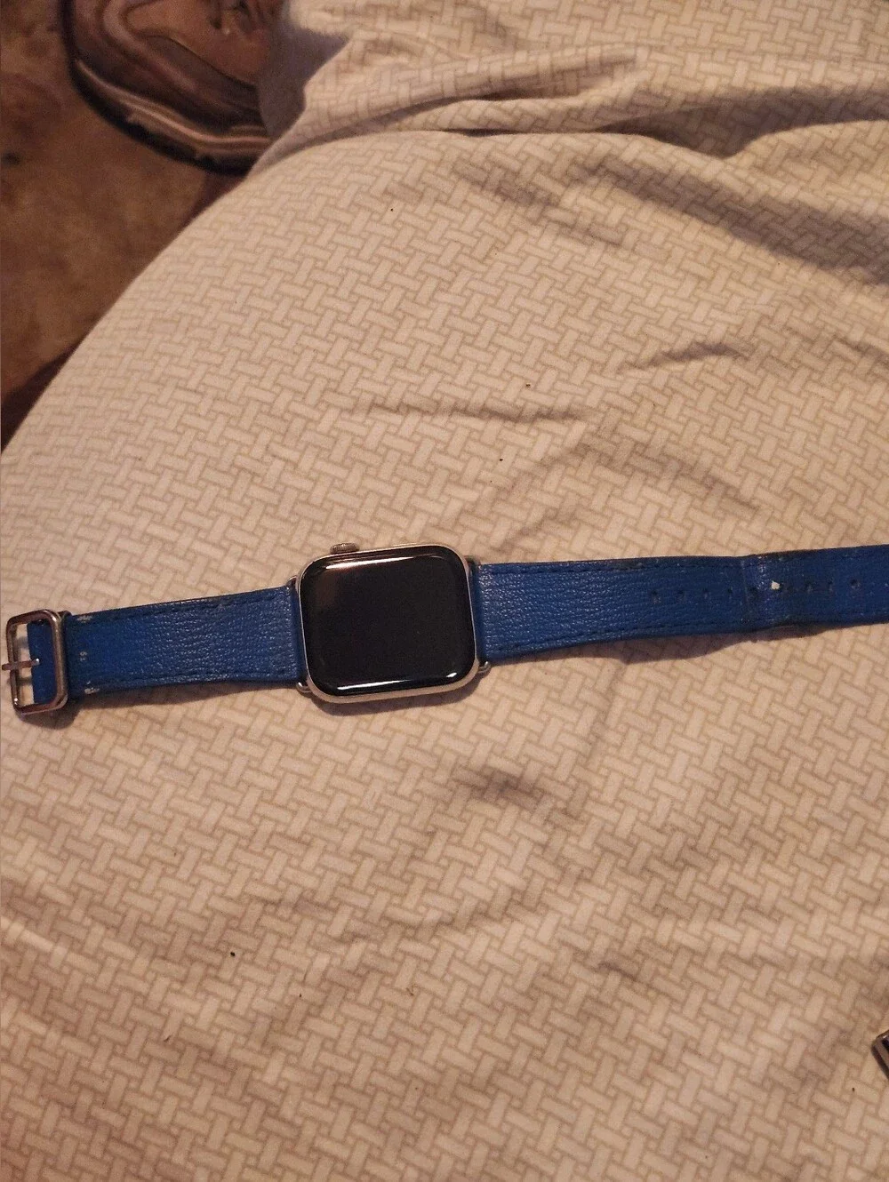 Apple Smartwatch with Blue Leather Band
